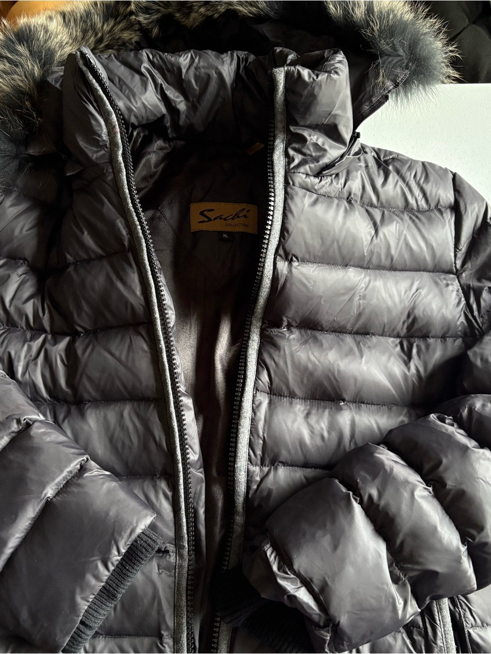 Sachi Down Puffer Coat with Hood XL Black